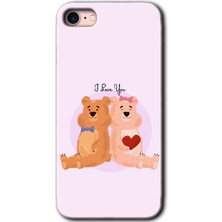 Gramaphone Apple iPhone 8 Kılıf Hd Desen Baskılı Arka Kapak + Kırılmaz Cam - Sevgili Ayıcık