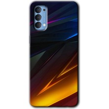 Oppo Reno 4 Kılıf Hd Desen Baskılı Arka Kapak + Esnek Nano Cam - Stranger Lines