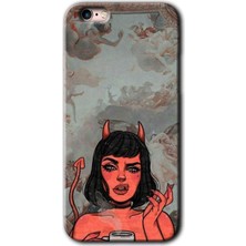 Gramaphone Apple iPhone 6s Plus Kılıf Hd Desen Baskılı Arka Kapak + Kırılmaz Cam - Devil Girl