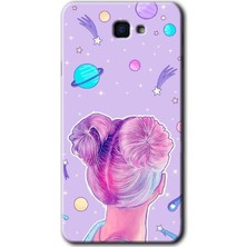 Gramaphone Galaxy J7 Prime 2 Kılıf Hd Desen Baskılı Arka Kapak + Kırılmaz Cam - Uzaylı Kız