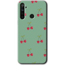 Gramaphone Realme 5i Kılıf Hd Desen Baskılı Arka Kapak + Esnek Nano Cam - Kiraz Berry