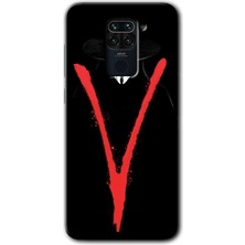 Redmi Note 9 Kılıf Hd Desen Baskılı Arka Kapak + Kırılmaz Cam - V For