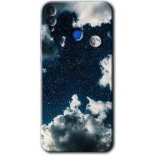 Gramaphone Honor 8x Kılıf Hd Desen Baskılı Arka Kapak + Esnek Nano Cam - Gece Gökyüzü