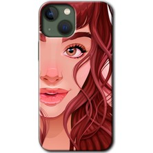 Gramaphone Apple iPhone 13 Mini Kılıf Hd Desen Baskılı Arka Kapak - Kızıl Kız