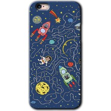 Gramaphone Apple iPhone 6 Kılıf Hd Desen Baskılı Arka Kapak + Kırılmaz Cam - Kedi Galaksi