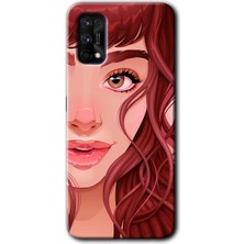 Gramaphone Realme 7 Pro Kılıf Hd Desen Baskılı Arka Kapak - Kızıl Kız