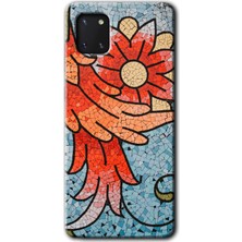 Gramaphone Galaxy A81 Kılıf Hd Desen Baskılı Arka Kapak + Kırılmaz Cam - Mozaik Çiçek