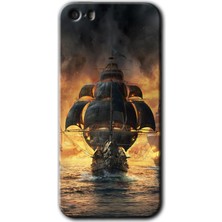 Gramaphone Apple iPhone 5s Kılıf Hd Desen Baskılı Arka Kapak + Kırılmaz Cam - Siyah Inci