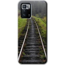 Gramaphone Poco X3 Gt Kılıf Hd Desen Baskılı Arka Kapak + Kırılmaz Cam - Tren Yolu