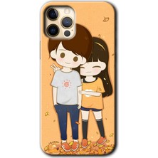 Gramaphone Apple iPhone 12 Pro Max Kılıf Hd Desen Baskılı Arka Kapak + Kırılmaz Cam - Şıpsevdi Çift