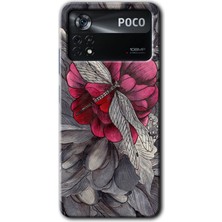 Gramaphone Poco X4 Pro Kılıf Hd Desen Baskılı Arka Kapak + Kırılmaz Cam - Kelebek Ömrü