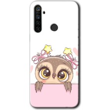 Gramaphone Realme 5i Kılıf Hd Desen Baskılı Arka Kapak + Esnek Nano Cam - Sevimli Baykuş