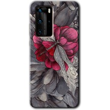 Gramaphone Huawei P40 Pro Kılıf Hd Desen Baskılı Arka Kapak + Esnek Nano Cam - Kelebek Ömrü