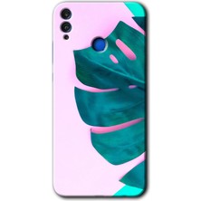 Gramaphone Honor 8x Kılıf Hd Desen Baskılı Arka Kapak + Esnek Nano Cam - 3D Yaprak