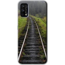 Gramaphone Realme 7 Pro Kılıf Hd Desen Baskılı Arka Kapak + Esnek Nano Cam - Tren Yolu