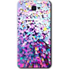 Gramaphone Galaxy J7 Prime 2 Kılıf Hd Desen Baskılı Arka Kapak + Kırılmaz Cam - Mosaic Fragments Colorfull