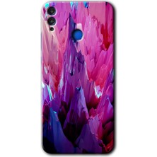 Gramaphone Honor 8x Kılıf Hd Desen Baskılı Arka Kapak + Esnek Nano Cam - Abstraction Sharp
