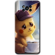 Gramaphone Poco X3 Pro Kılıf Hd Desen Baskılı Arka Kapak + Esnek Nano Cam - Üzgün Pikaçu