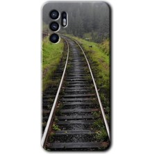 Gramaphone Oppo Reno 6 Kılıf Hd Desen Baskılı Arka Kapak + Esnek Nano Cam - Tren Yolu