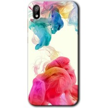 Gramaphone Huawei Y5 2019 Kılıf Hd Desen Baskılı Arka Kapak + Esnek Nano Cam - Gökkuşağı Color