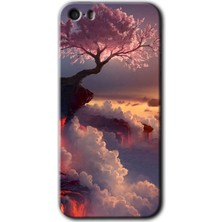 Gramaphone Apple iPhone 5s Kılıf Hd Desen Baskılı Arka Kapak + Kırılmaz Cam - Uçurumdaki Hayat