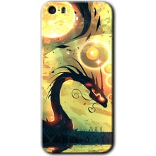 Gramaphone Apple iPhone 5 Kılıf Hd Desen Baskılı Arka Kapak + Kırılmaz Cam - Digital Dragon