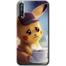 Gramaphone Huawei P Smart S Kılıf Hd Desen Baskılı Arka Kapak + Esnek Nano Cam - Üzgün Pikaçu