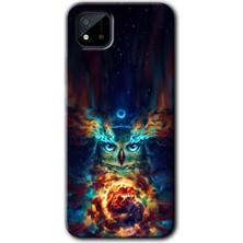 Gramaphone Realme C11 Kılıf Hd Desen Baskılı Arka Kapak + Kırılmaz Cam - Ballı Baykuş