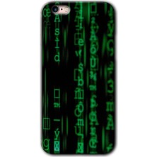 Gramaphone Apple iPhone 6s Kılıf Hd Desen Baskılı Arka Kapak + Kırılmaz Cam - Matrix