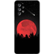 Gramaphone Galaxy A72 Kılıf Hd Desen Baskılı Arka Kapak + Esnek Nano Cam - Kanlı Ay