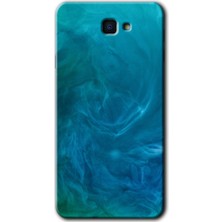 Gramaphone Galaxy J7 Prime 2 Kılıf Hd Desen Baskılı Arka Kapak + Kırılmaz Cam - Mavi Aura