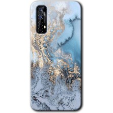 Gramaphone Realme 7 Kılıf Hd Desen Baskılı Arka Kapak + Kırılmaz Cam - Eski Mermer