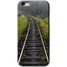 Gramaphone Apple iPhone 6s Kılıf Hd Desen Baskılı Arka Kapak + Kırılmaz Cam - Tren Yolu