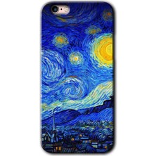 Gramaphone Apple iPhone 6 Kılıf Hd Desen Baskılı Arka Kapak + Kırılmaz Cam - Starry Night