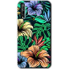 Gramaphone Huawei Y8P Kılıf Hd Desen Baskılı Arka Kapak + Esnek Nano Cam - Hibiscus Flowers