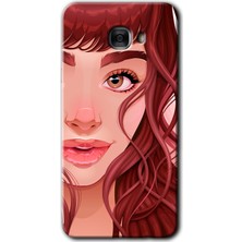 Gramaphone Galaxy C7 Pro Kılıf Hd Desen Baskılı Arka Kapak + Kırılmaz Cam - Kızıl Kız