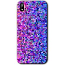 Gramaphone Huawei Y5 2019 Kılıf Hd Desen Baskılı Arka Kapak + Kırılmaz Cam - Pixel Mozaik