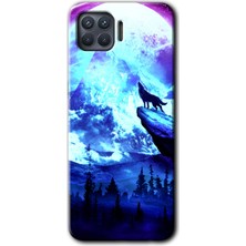 Gramaphone Oppo Reno 4 Lite Kılıf Hd Desen Baskılı Arka Kapak + Esnek Nano Cam - Mega Kurt