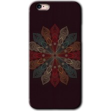 Gramaphone Apple iPhone 6s Kılıf Hd Desen Baskılı Arka Kapak + Kırılmaz Cam - Mandala Flower Wal