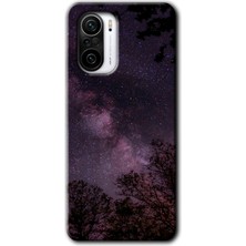 Gramaphone Poco F3 Kılıf Hd Desen Baskılı Arka Kapak + Esnek Nano Cam - Gece Galaksi