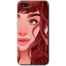 Gramaphone Realme C2 Kılıf Hd Desen Baskılı Arka Kapak - Kızıl Kız