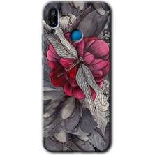 Gramaphone Huawei P20 Lite Kılıf Hd Desen Baskılı Arka Kapak + Esnek Nano Cam - Kelebek Ömrü
