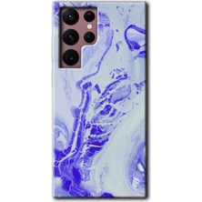 Gramaphone Galaxy S22 Ultra Kılıf Hd Desen Baskılı Arka Kapak + Esnek Nano Cam - Cranny Liquid Wall