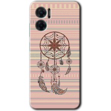 Gramaphone Xiaomi Redmi Note 11E Kılıf Hd Desen Baskılı Arka Kapak + Esnek Nano Cam - Mandala Retro