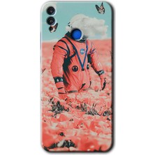 Gramaphone Honor 8x Kılıf Hd Desen Baskılı Arka Kapak + Kırılmaz Cam - Uzay Bahçesi