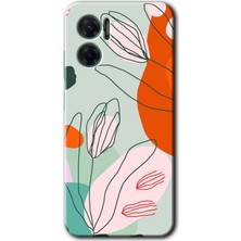 Gramaphone Xiaomi Redmi Note 11E Kılıf Hd Desen Baskılı Arka Kapak + Esnek Nano Cam - Vektör Çiçekler