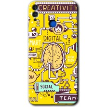 Gramaphone Honor 8x Kılıf Hd Desen Baskılı Arka Kapak + Kırılmaz Cam - Smart 2