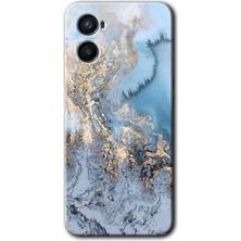 Gramaphone Oppo A96 Kılıf Hd Desen Baskılı Arka Kapak + Esnek Nano Cam - Eski Mermer