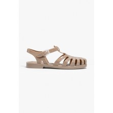 Nişantaşı Shoes Anderline Bej Mat Kemer Detay Kadın Sandalet