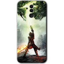 Gramaphone Huawei Mate 20 Lite Kılıf Hd Desen Baskılı Arka Kapak + Kırılmaz Cam - Dragon Hunter